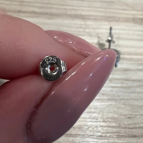 Sterling Silver Stud Earrings - Picture 2 of 3